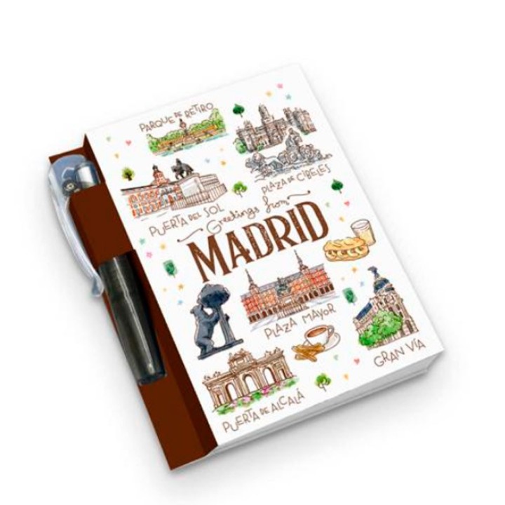 Carnet avec stylo « Madrid Watercolor »