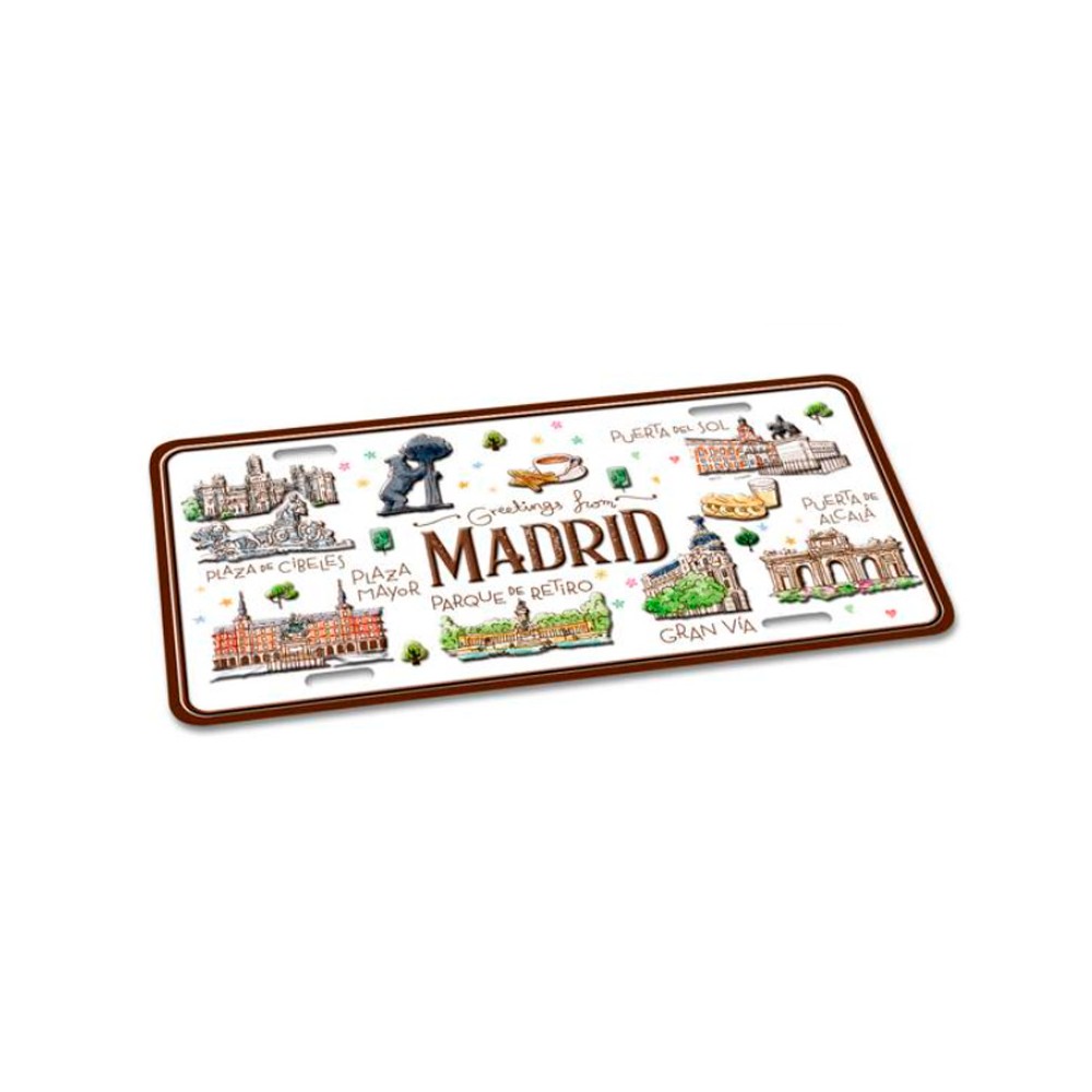 Metal plaque "Madrid Watercolor"