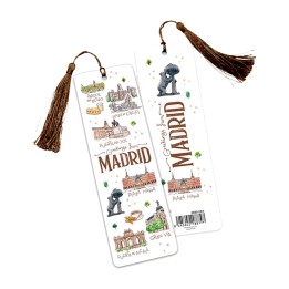 Lesezeichen Madrid Acuarela mit Kordel und Quaste