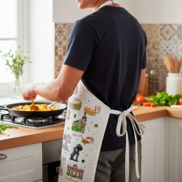 Delantal de cocina "Madrid Acuarela"