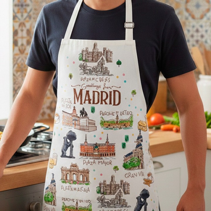 Delantal de cocina "Madrid Acuarela"