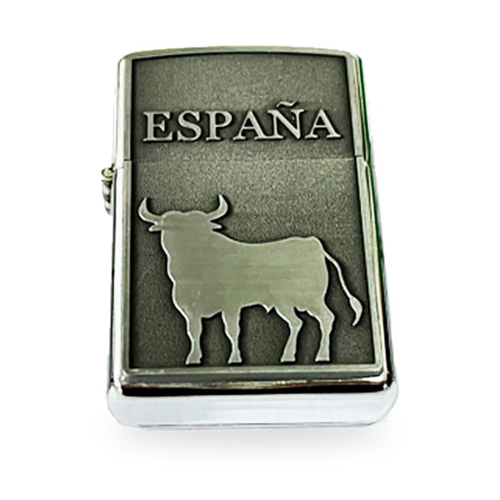 Nachfüllbares Feuerzeug im Zippo-Stil, Spanien und Stierkampf – Ansicht 2