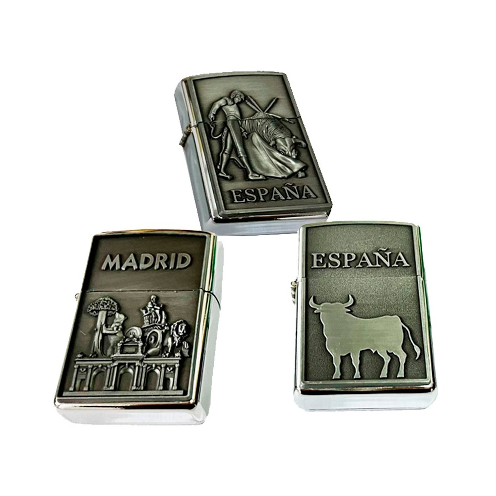 Briquet de type Zippo, un souvenir d'Espagne et de la tauromachie.