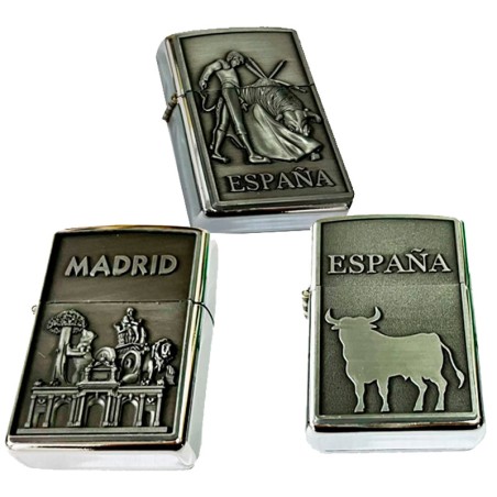 Mechero tipo Zippo Recuerdo de España y Taurino