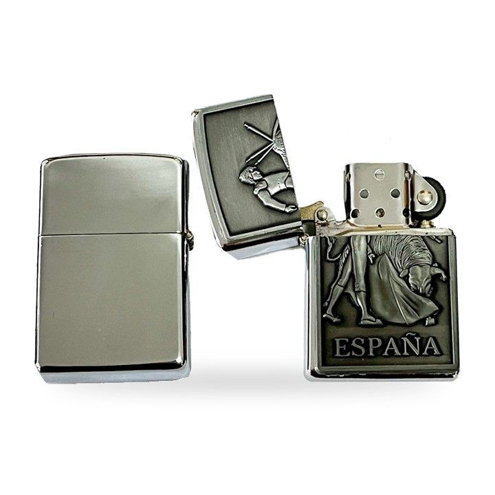 Feuerzeug im Zippo-Stil mit Relief, Modelle Madrid, Toro und Torero – Ansicht 7