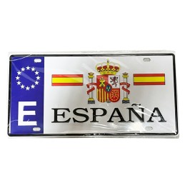 Plaque métallique « Immatriculation Espagne et Madrid »