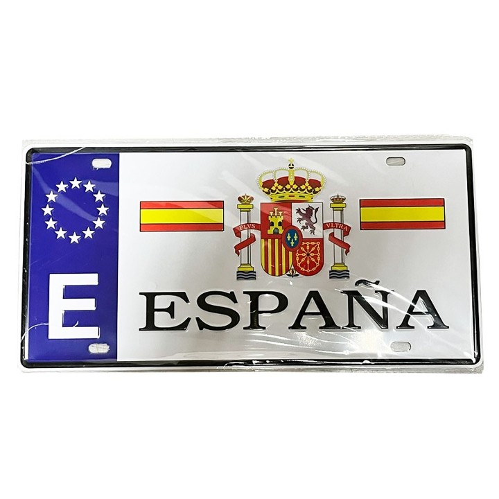 Targa in metallo stile targa d'auto, modello Spagna