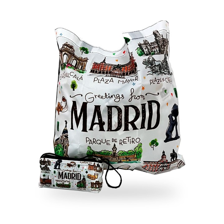 Borsa pieghevole Madrid Acuarela in nylon – vista 2