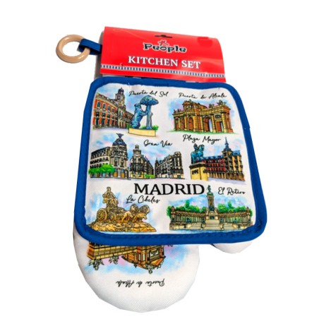 Manique et gant de cuisine « Monuments de Madrid »