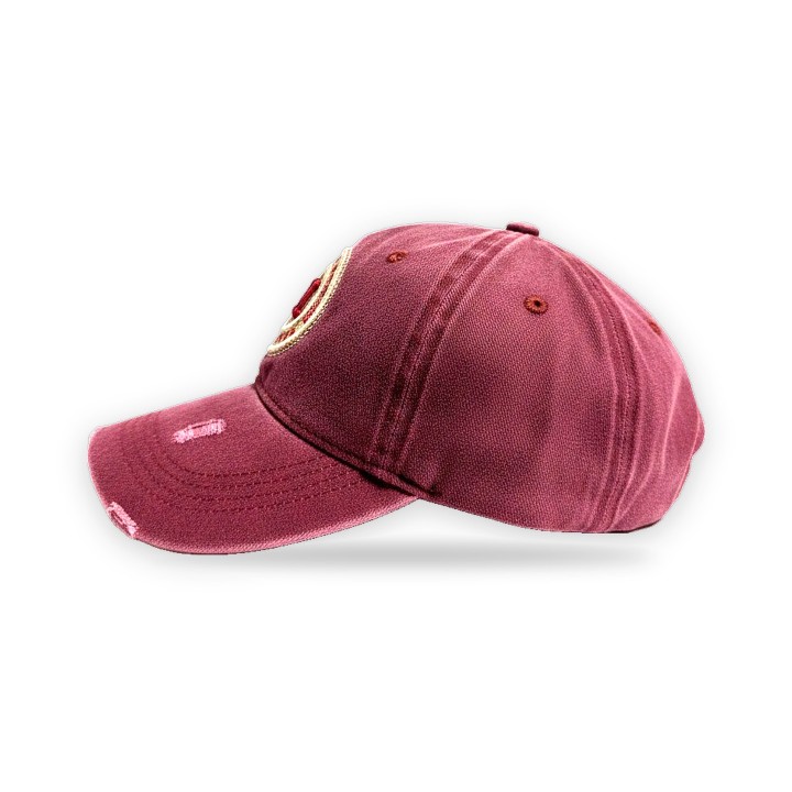 Gorra con visera Madrid de tela desgastada, color granate – vista 9