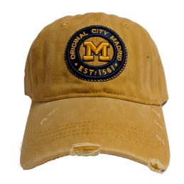 Casquette à visière « Madrid », tissu usé camel