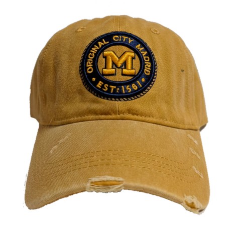 "Madrid" visor cap, worn fabric camel