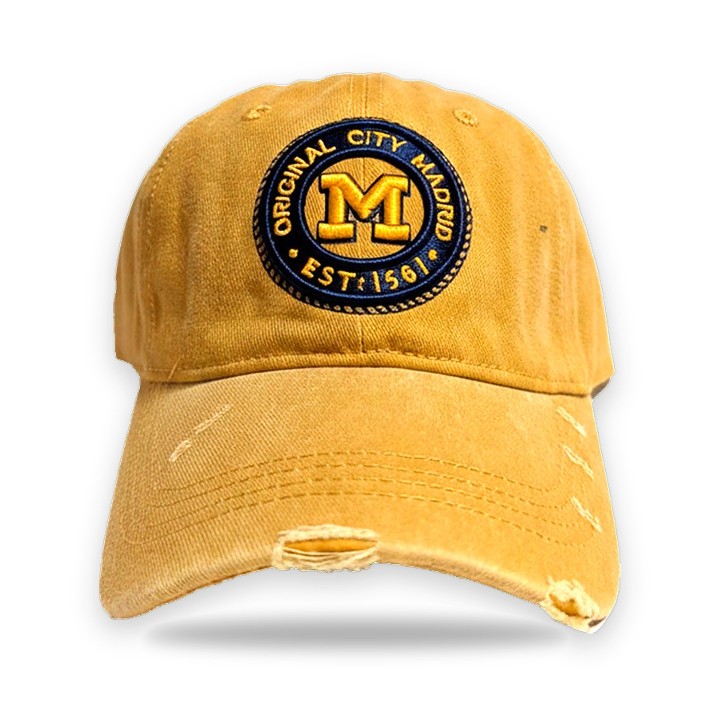 Distressed Madrid baseball cap in camel