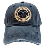 Casquette à visière Madrid en tissu usé, bleu