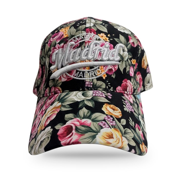 Cappellino con visiera Flores Madrid, fondo nero