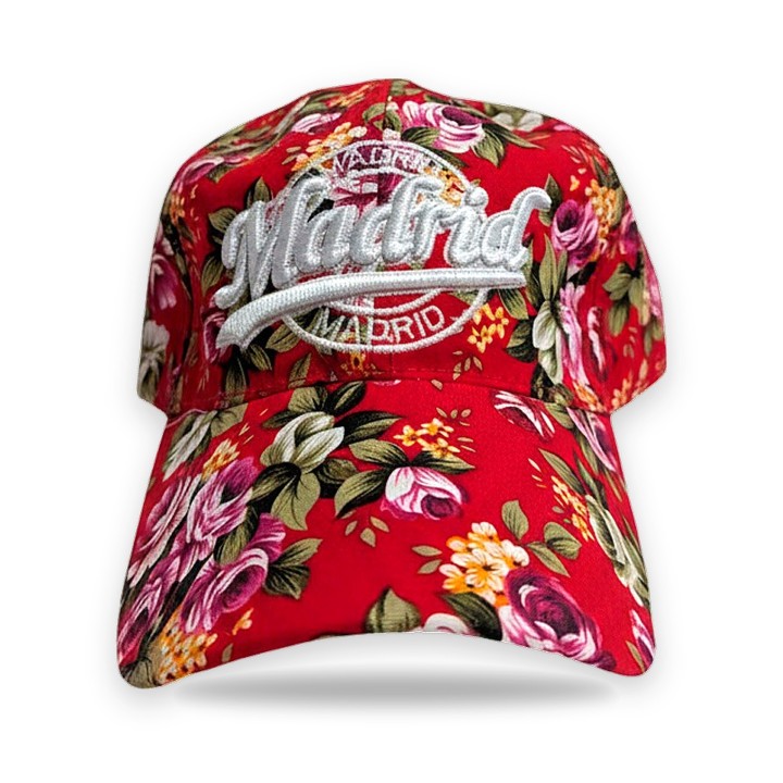 Casquette à visière Flores Madrid, fond rouge