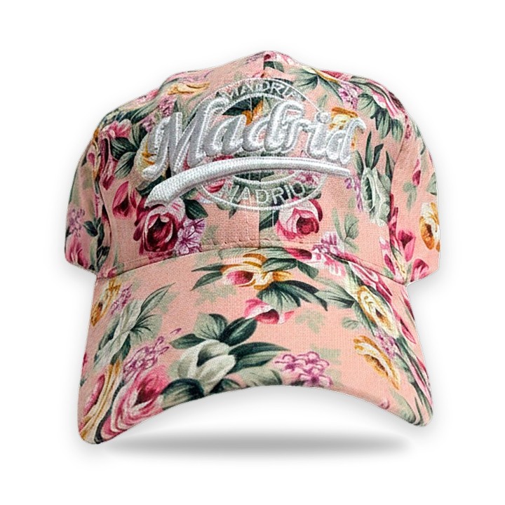 Casquette à visière Flores Madrid, fond rose