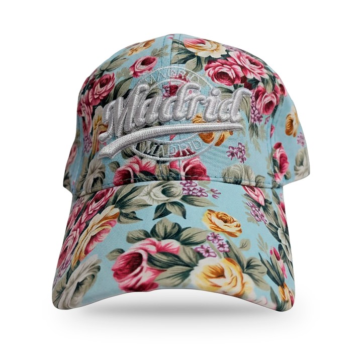 Cappellino con visiera Flores Madrid, fondo blu