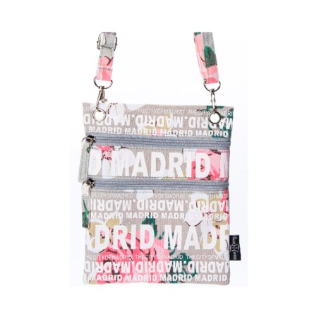 Bolso pasaporte Madrid Flores beige