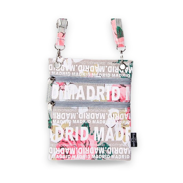 Sac passeport Fleurs de Madrid, coloris beige