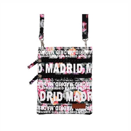 Sac passeport Fleurs de Madrid noir