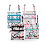 Sac passeport Fleurs de Madrid avec bandoulière réglable