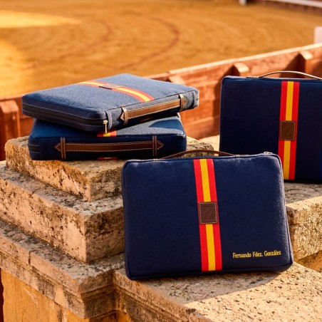 Almohadilla taurina "Dos banderas de España" personalizada