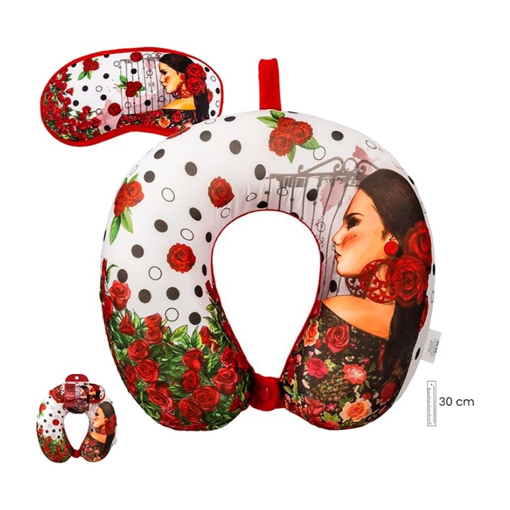 Set da viaggio flamenco con cuscino cervicale e mascherina – vista 3