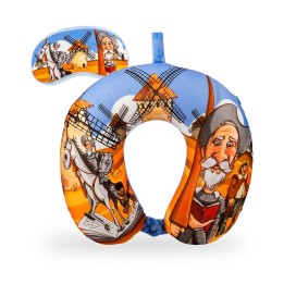 Set da viaggio Don Chisciotte con cuscino cervicale e mascherina