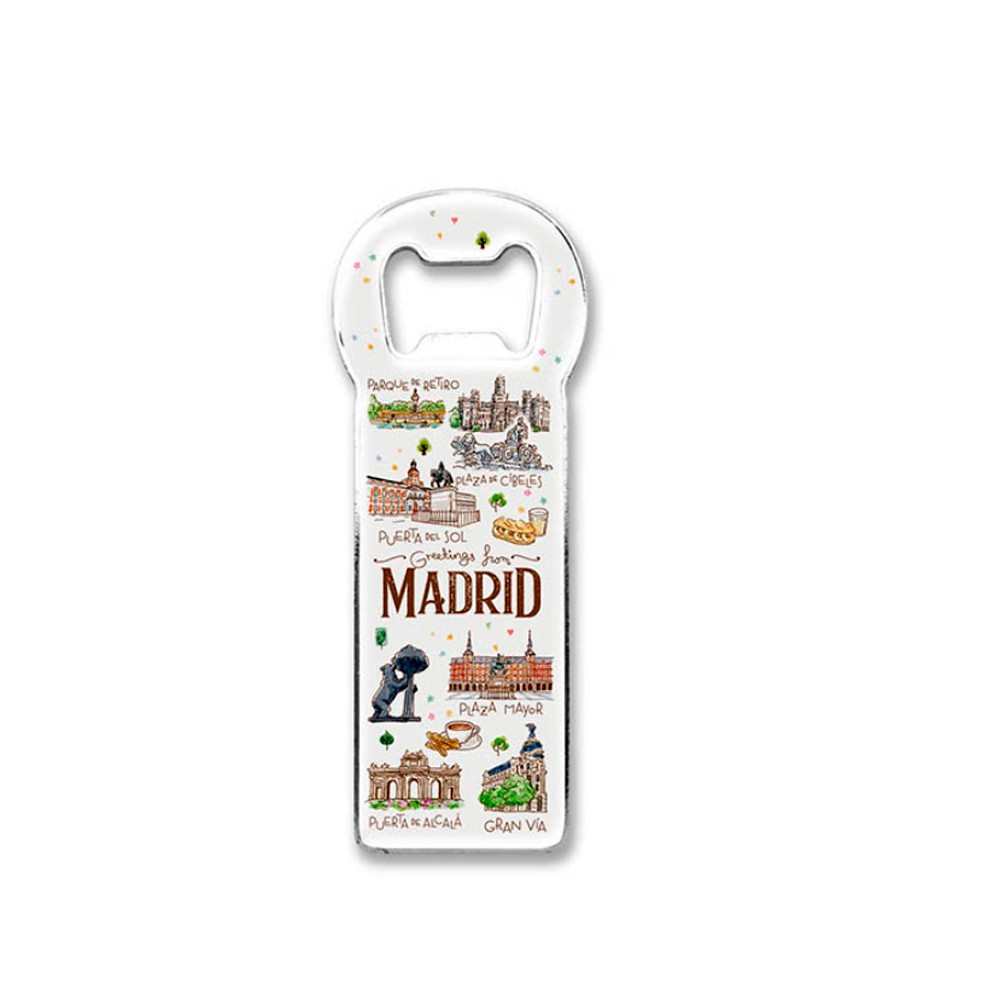 Madrid Watercolor bottle opener magnet
