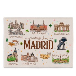 Paño de cocina Madrid Acuarela