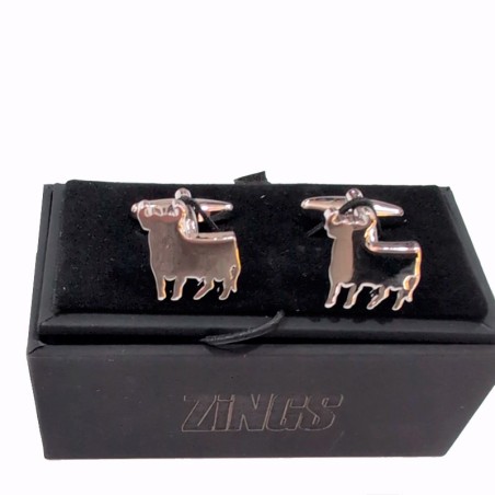 Boutons de manchette « Taureau en rhodium