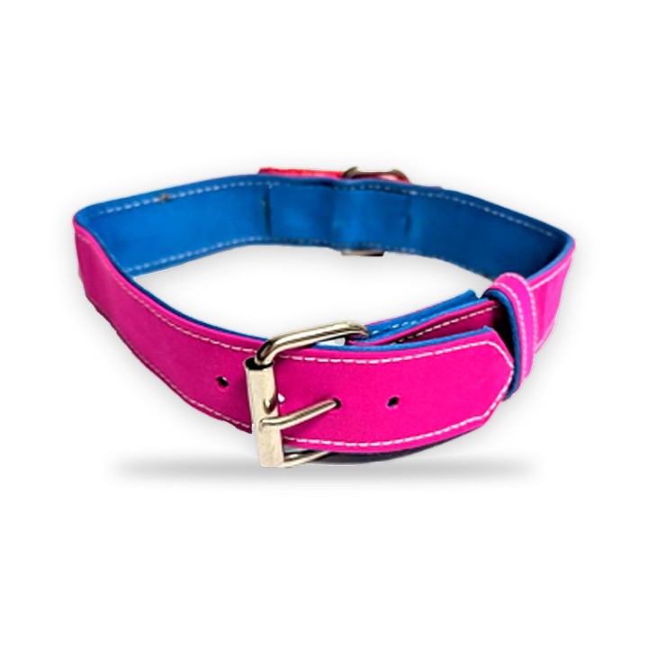 Collier pour chien en tissu de cape, fuchsia et jaune – vue 8