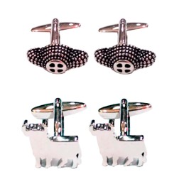 Bullfighting cufflinks "Bull and Montera" in rhodium
