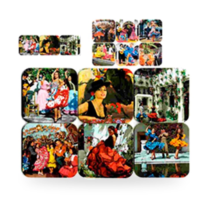 Bases para copos de flamenco de Espanha em cortiça (conjunto de 6)
