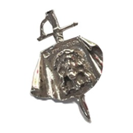 Pendente em prata Cristo de los Toreros com a inscrição El protector