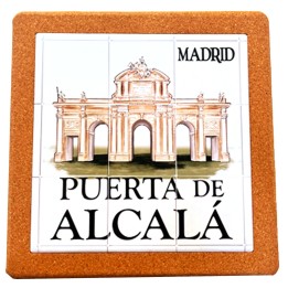 Sets de table en liège et en céramique – Monuments de Madrid- Puerta de Alcala