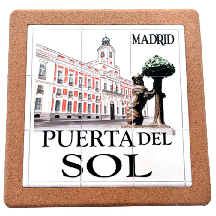 Topfuntersetzer aus Kork und Keramik, Modell Puerta del Sol