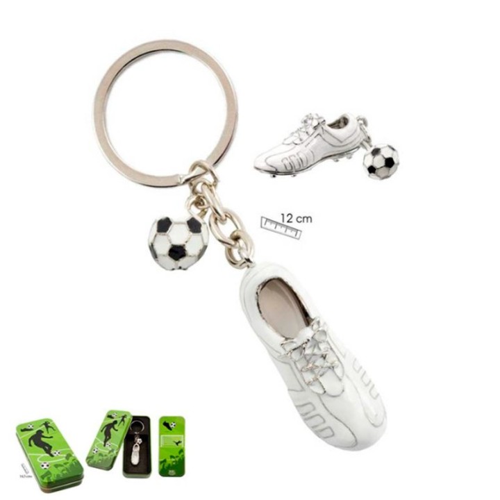 Llavero bota de fútbol color blanco