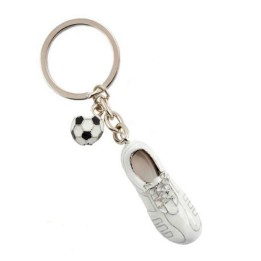Llavero bota de fútbol color blanco