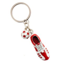 Red and white football boot keychain