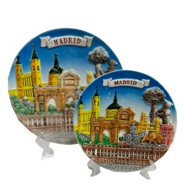 Madrid Souvenir Plate with Relief Monuments