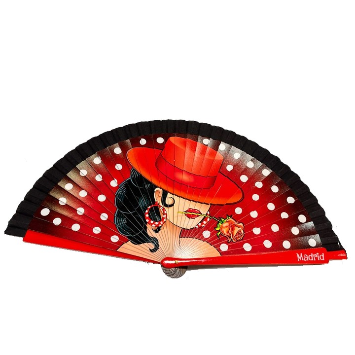Ventaglio in legno con ballerina di flamenco, modello 3