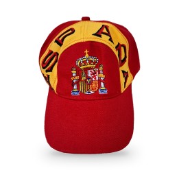 Spanien-Cap mit gesticktem Wappen, Rot und Gelb