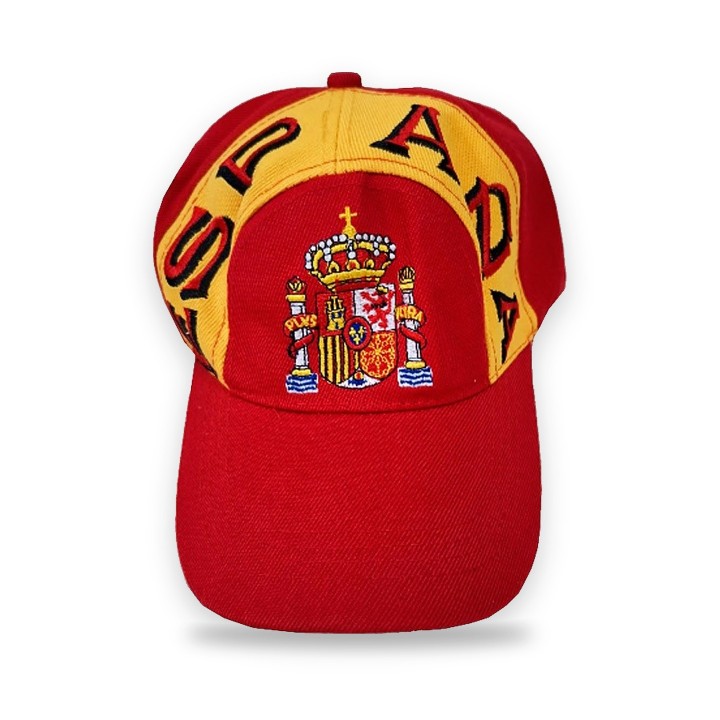 Casquette Espagne à écusson brodé, rouge et jaune