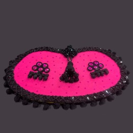 Cartera de mano "Fucsia capote, alamares y machos"