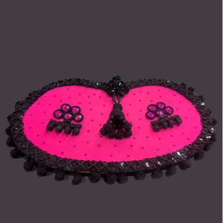 Cartera de mano "Fucsia capote, alamares y machos"
