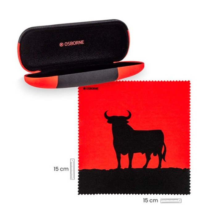 Funda de Gafas Taurina Oficial Toro de Osborne con Paño Microfibra