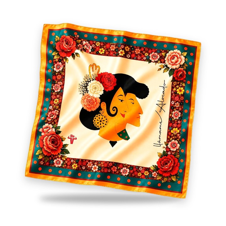 Alocado semi-silk neck scarf by Sin Vergüenza, 60 x 60 cm