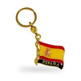 Porte-clés en métal drapeau d'Espagne, modèle 6